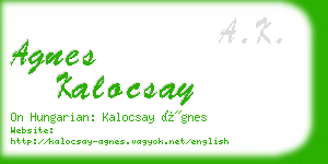 agnes kalocsay business card